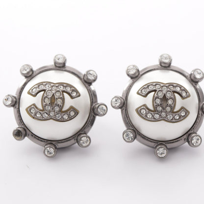 CHANEL A21A Coco Mark Rhinestone Earrings