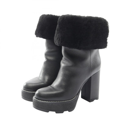 LOUIS VUITTON LV Beaubourg Shearling Boots Black Size 37