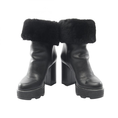 LOUIS VUITTON LV Beaubourg Shearling Boots Black Size 37