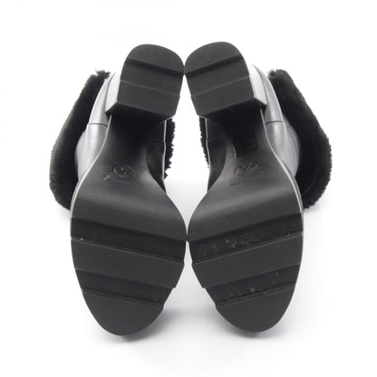 LOUIS VUITTON LV Beaubourg Shearling Boots Black Size 37
