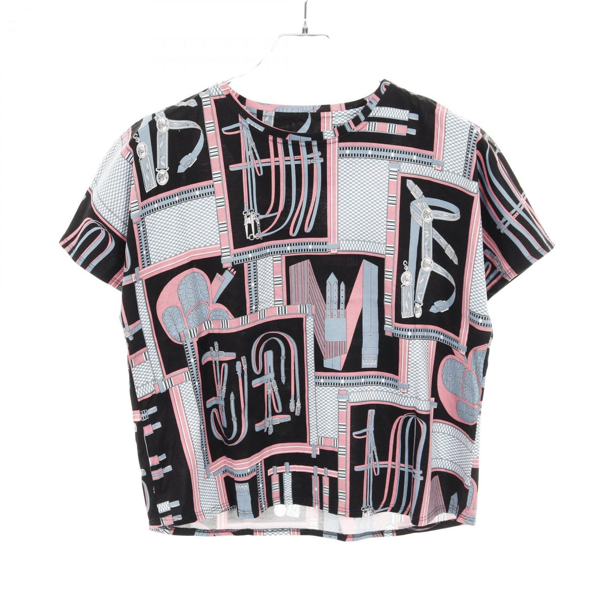 HERMES Lettres Equestres Cotton Top Black Size 38