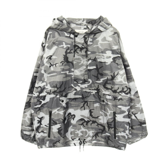 CELINE Nylon Mountain Parka Jacket Gray Size 50