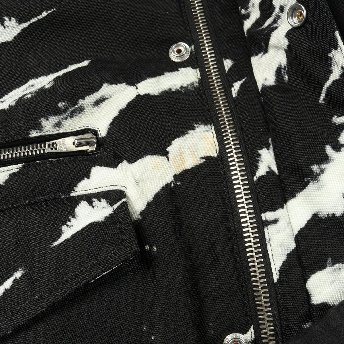 CELINE Nylon Tie-Dye Blouson Jacket Black/White Size 46