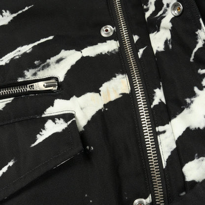 CELINE Nylon Tie-Dye Blouson Jacket Black/White Size 46