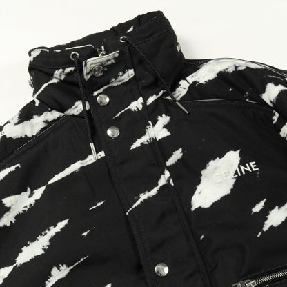 CELINE Nylon Tie-Dye Blouson Jacket Black/White Size 46