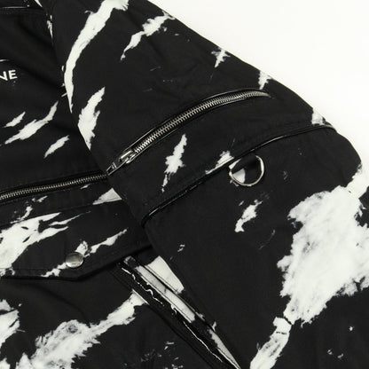 CELINE Nylon Tie-Dye Blouson Jacket Black/White Size 46