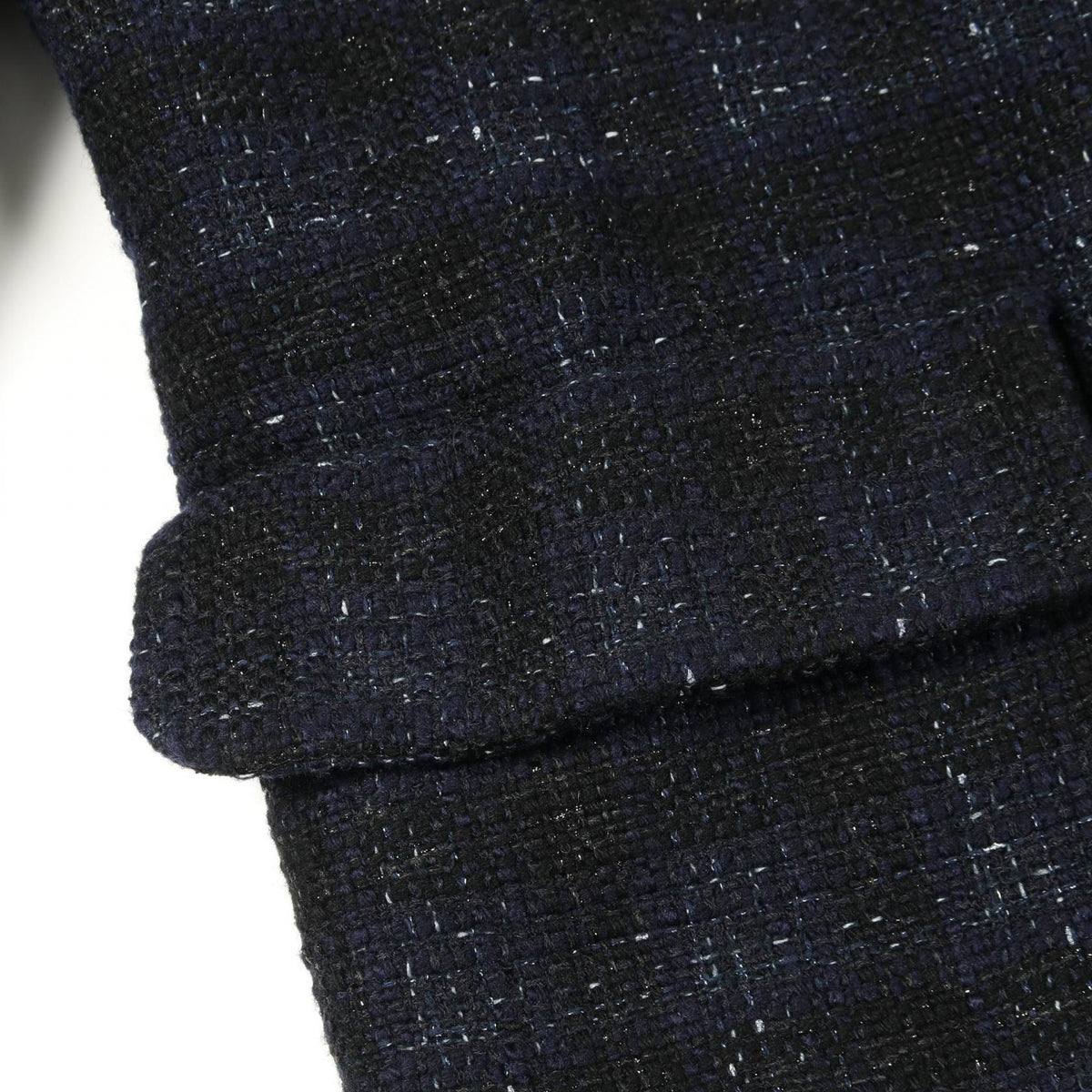 CHANEL Jeweled Lion Button Iridescent Wool Coat Blue Size 38