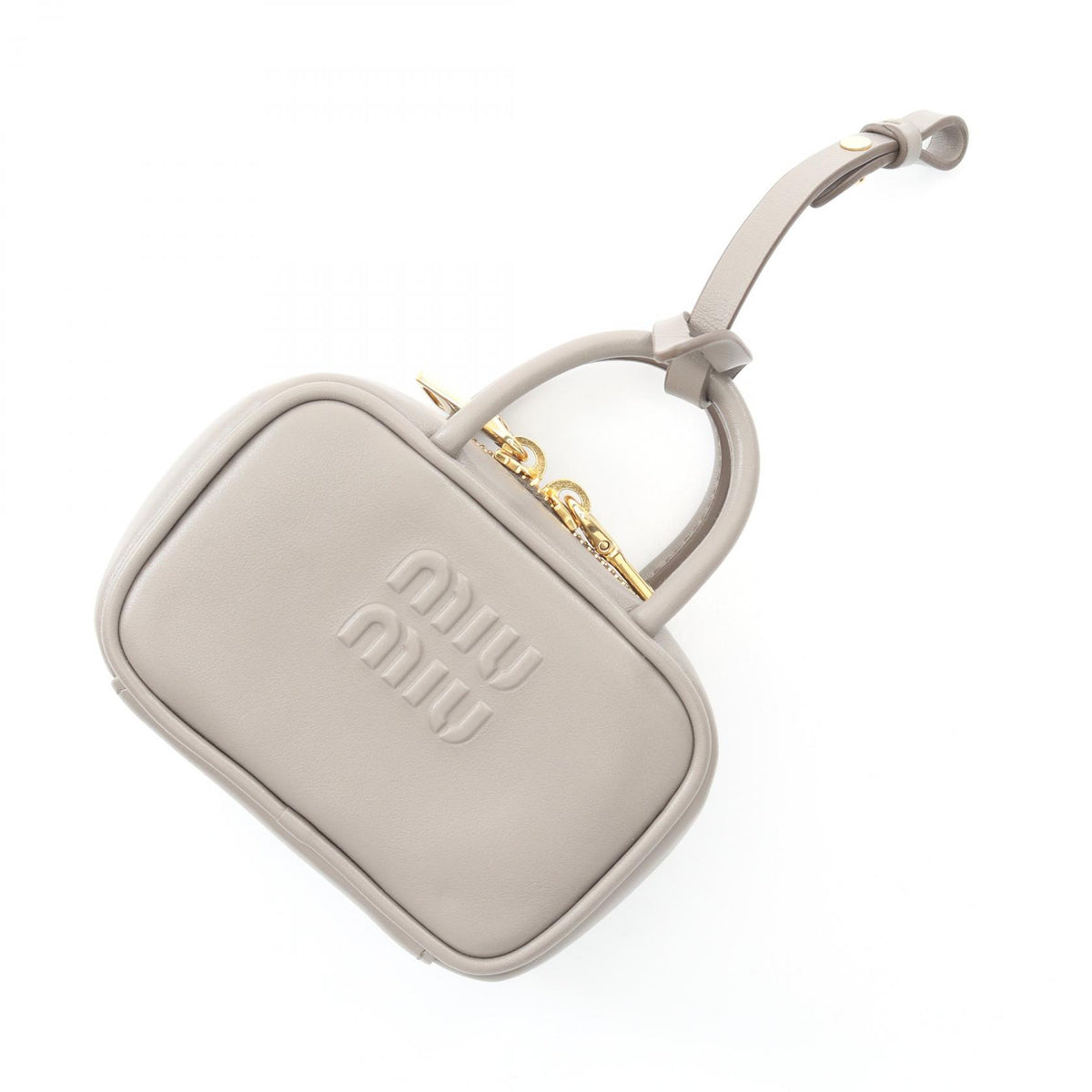 Miu Miu Micro Bag Leather Charm Gray