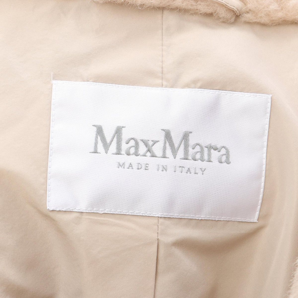 MAX MARA GATTO Teddy Bear Wool Alpaca Coat Beige Size S
