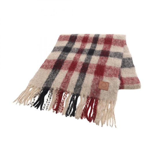 MONCLER Wool Mohair Alpaca Scarf Beige Size ONE SIZE