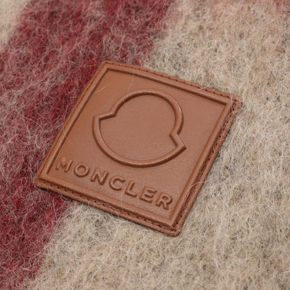 MONCLER Wool Mohair Alpaca Scarf Beige Size ONE SIZE