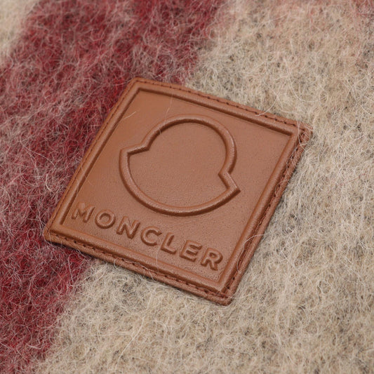 MONCLER Wool Mohair Alpaca Scarf Beige Size ONE SIZE