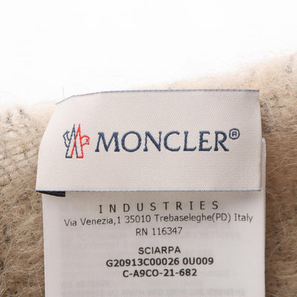 MONCLER Wool Mohair Alpaca Scarf Beige Size ONE SIZE