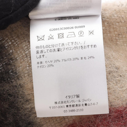 MONCLER Wool Mohair Alpaca Scarf Beige Size ONE SIZE