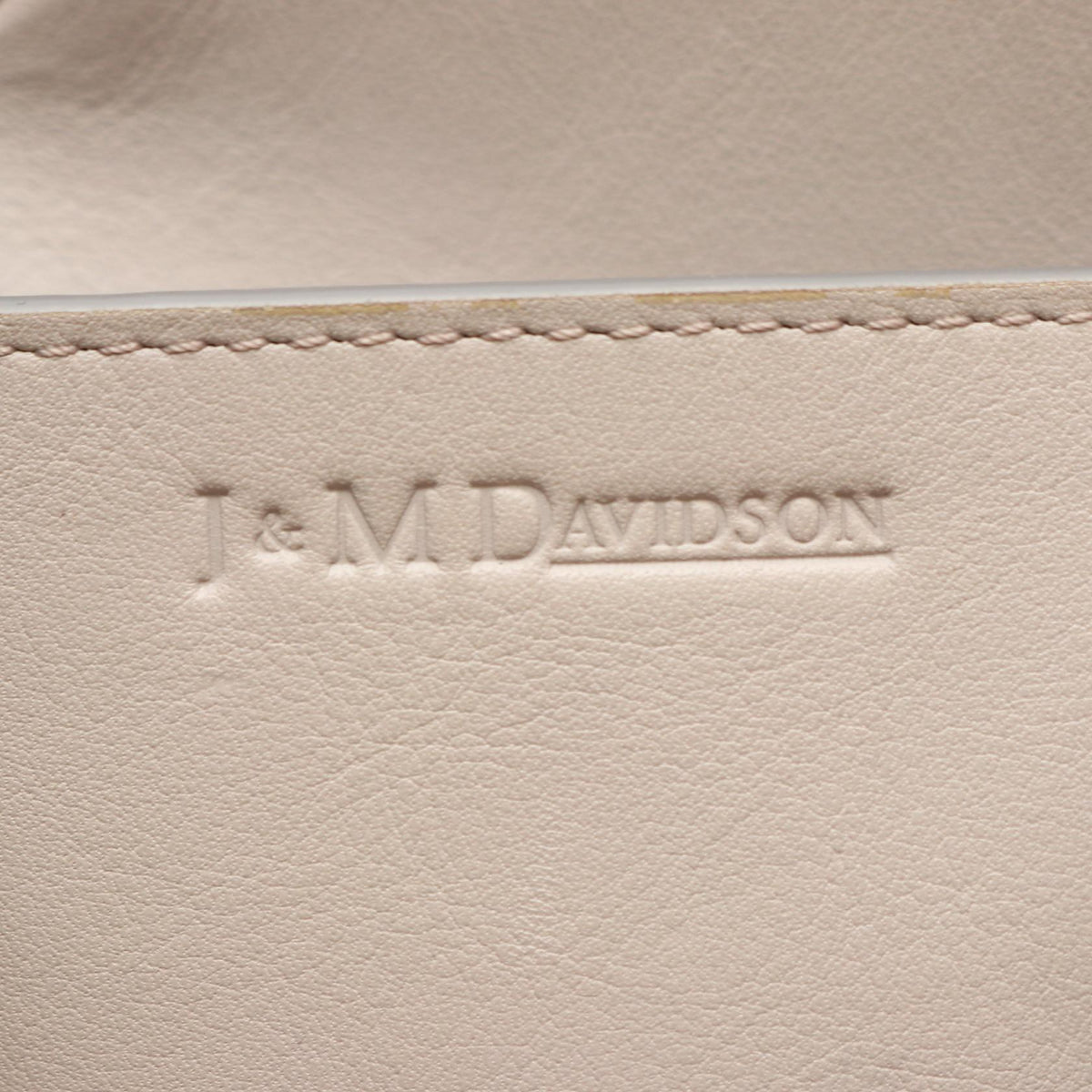 J&M Davidson Beige 2x4 Leather Handbag