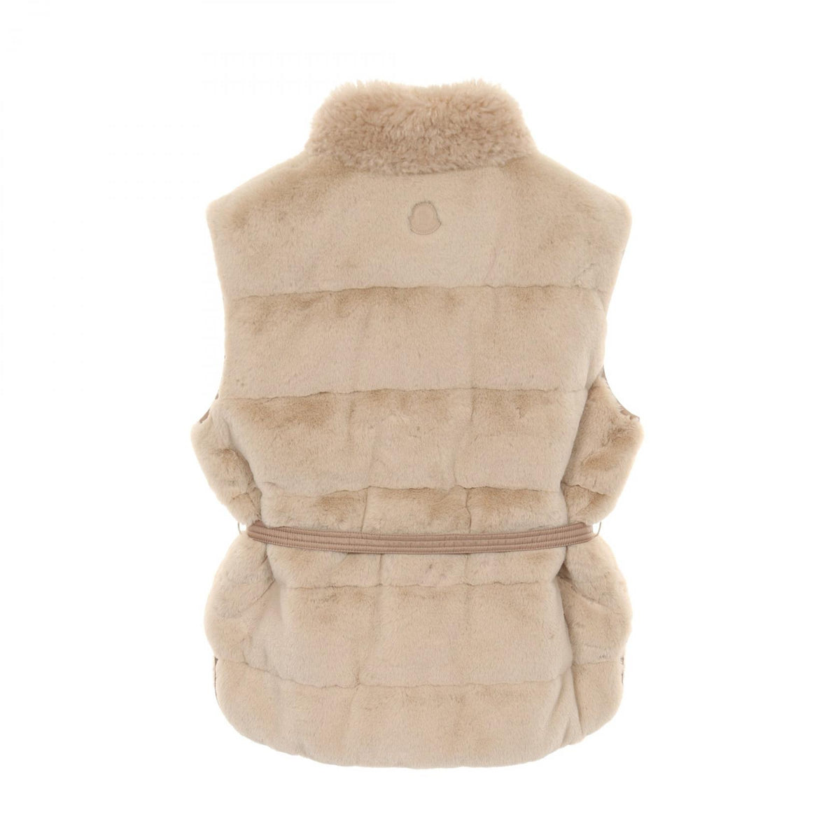 MONCLER JOUI Beige Fake Fur Teddy Down Vest Size 4