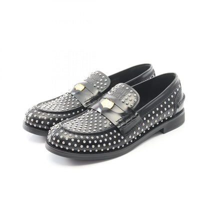 Miu Miu Black Penny Leather Loafers Size 37
