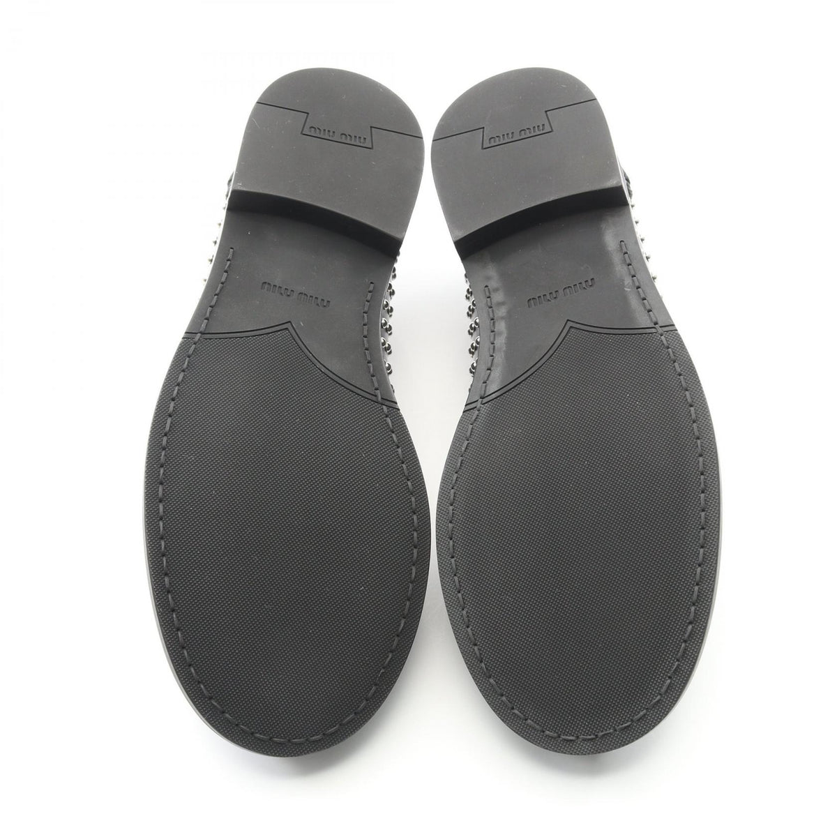 Miu Miu Black Penny Leather Loafers Size 37
