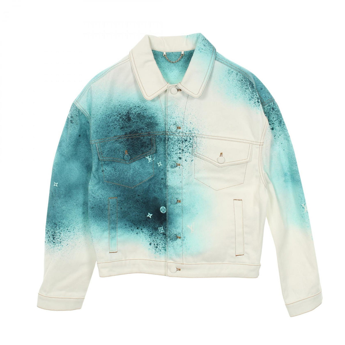 LOUIS VUITTON LV Spray Cotton Denim Jacket White Size 46