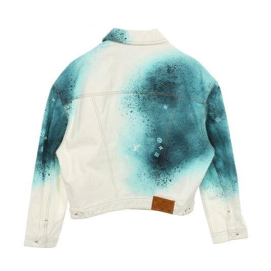 LOUIS VUITTON LV Spray Cotton Denim Jacket White Size 46
