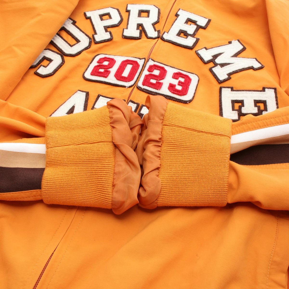 Supreme Applique Hooded Track Jacket Nylon Orange Size M