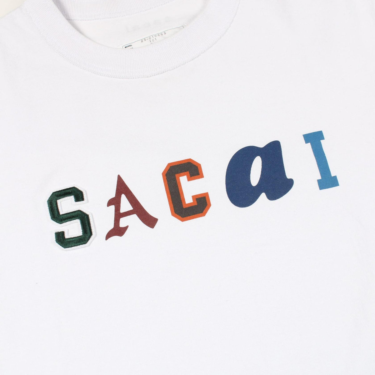 Sacai White Cotton T-Shirt Size 2