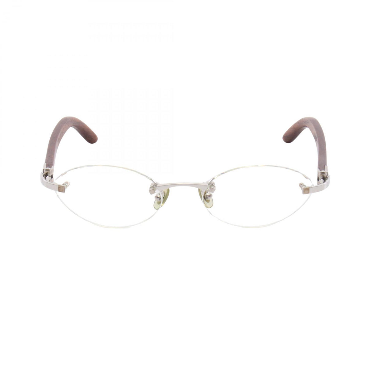CARTIER Rimless Eyeglasses Brown
