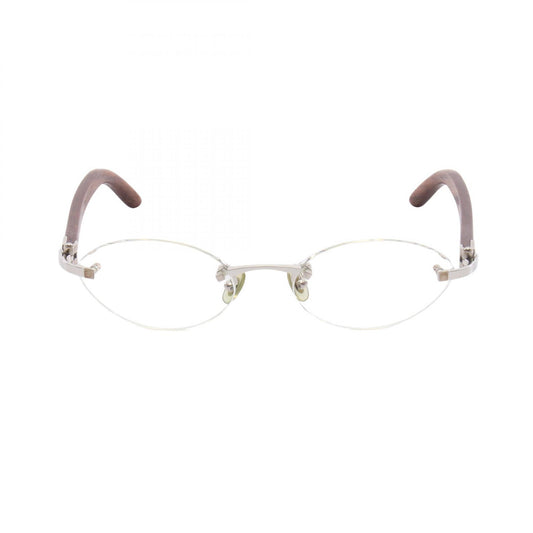 CARTIER Rimless Eyeglasses Brown