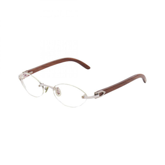 CARTIER Rimless Eyeglasses Brown