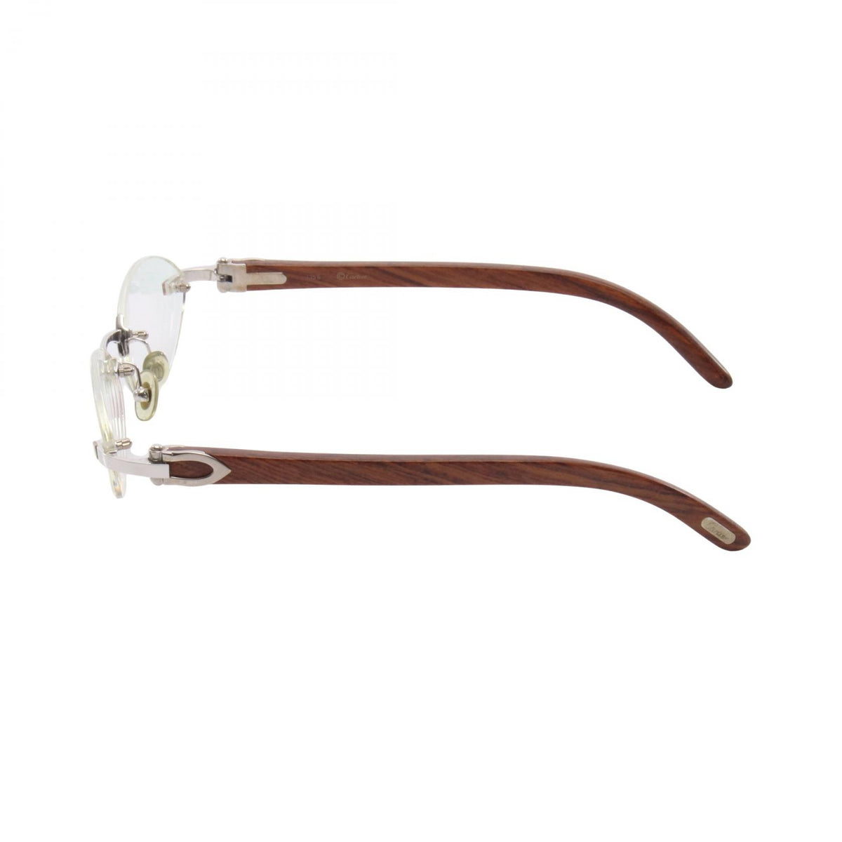 CARTIER Rimless Eyeglasses Brown