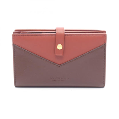 BOTTEGA VENETA Leather Bifold Wallet Red