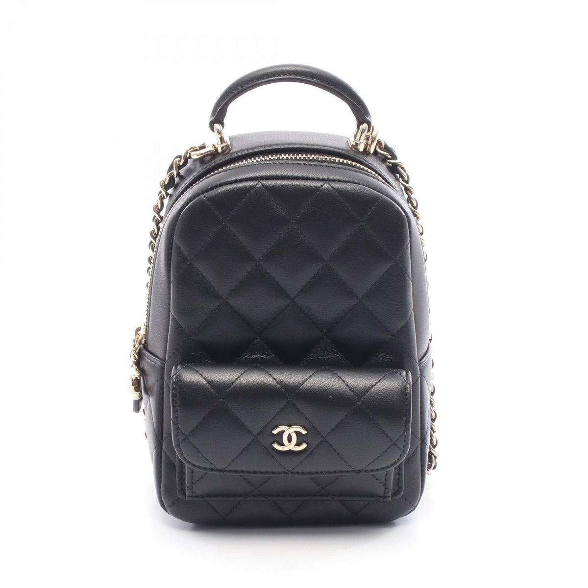 CHANEL Matelasse Leather Backpack Black