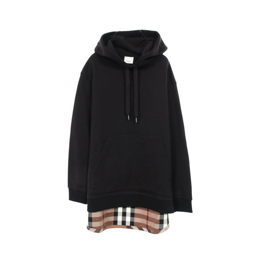 BURBERRY Nova Check Cotton Hoodie Black Multicolor Size S