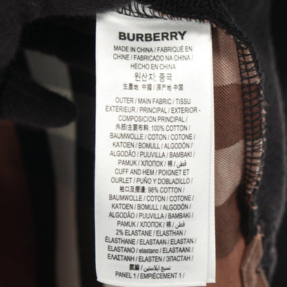 BURBERRY Nova Check Cotton Hoodie Black Multicolor Size S