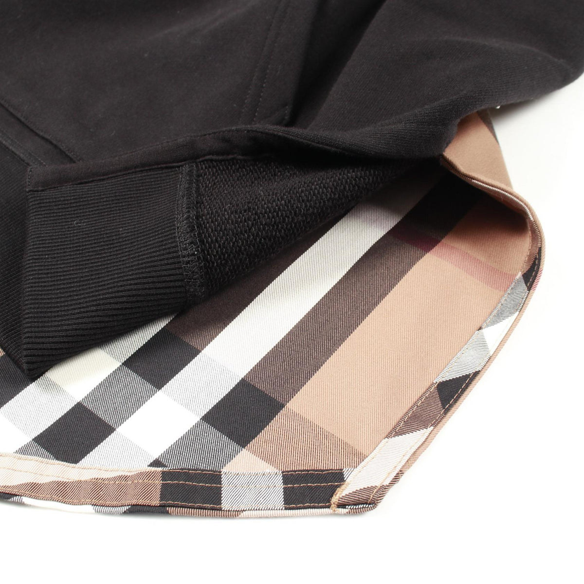 BURBERRY Nova Check Cotton Hoodie Black Multicolor Size S