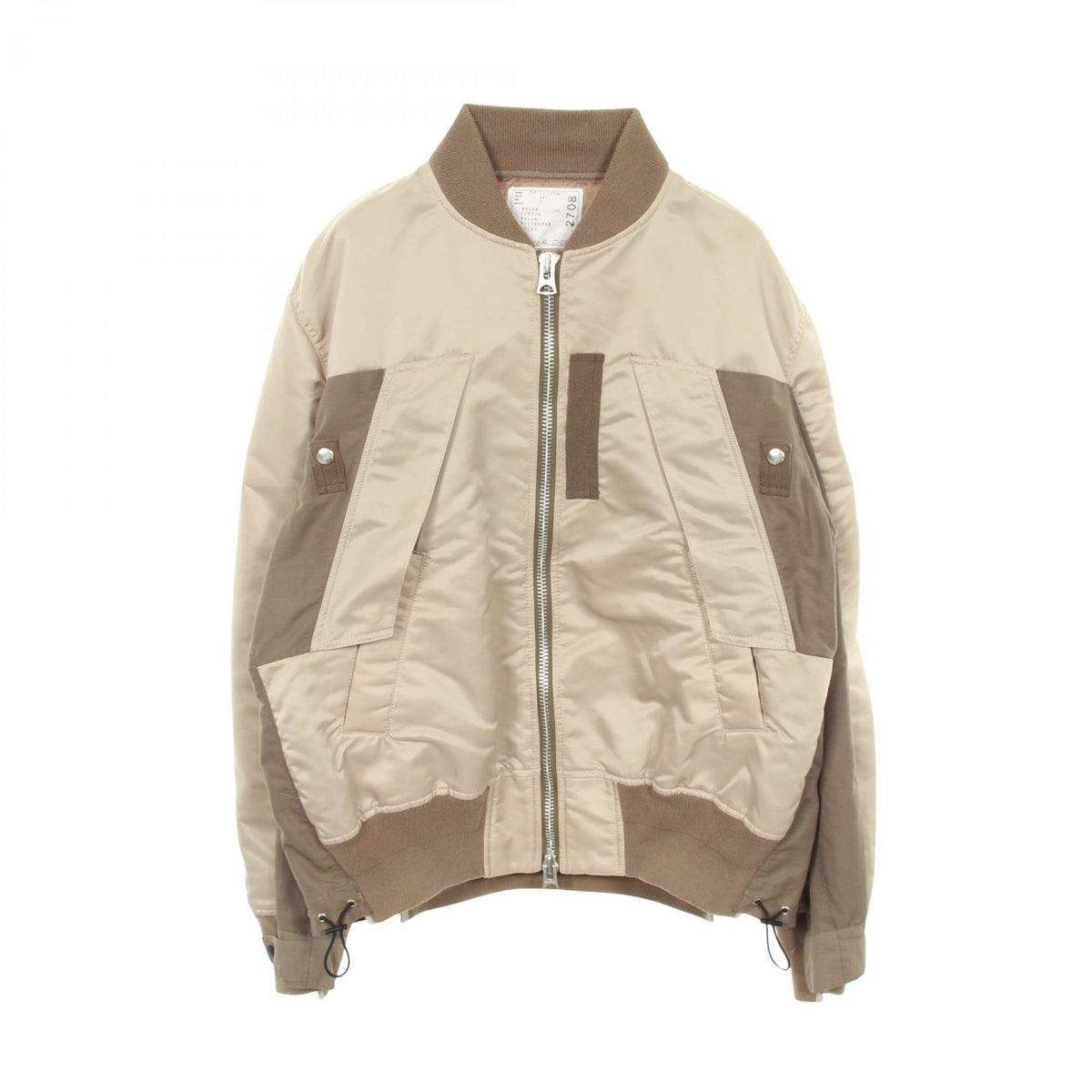 Sacai Nylon Twill Mix Blouson Military Jacket Beige Size 3