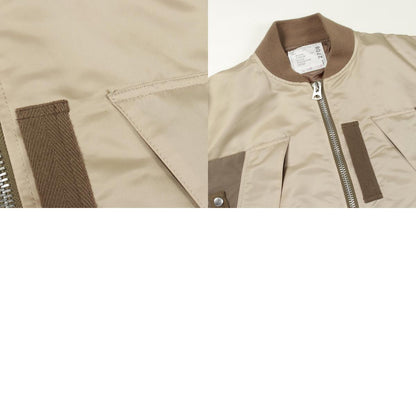 Sacai Nylon Twill Mix Blouson Military Jacket Beige Size 3