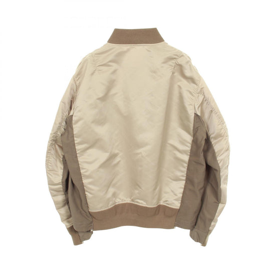 Sacai Nylon Twill Mix Blouson Military Jacket Beige Size 3