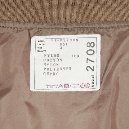 Sacai Nylon Twill Mix Blouson Military Jacket Beige Size 3