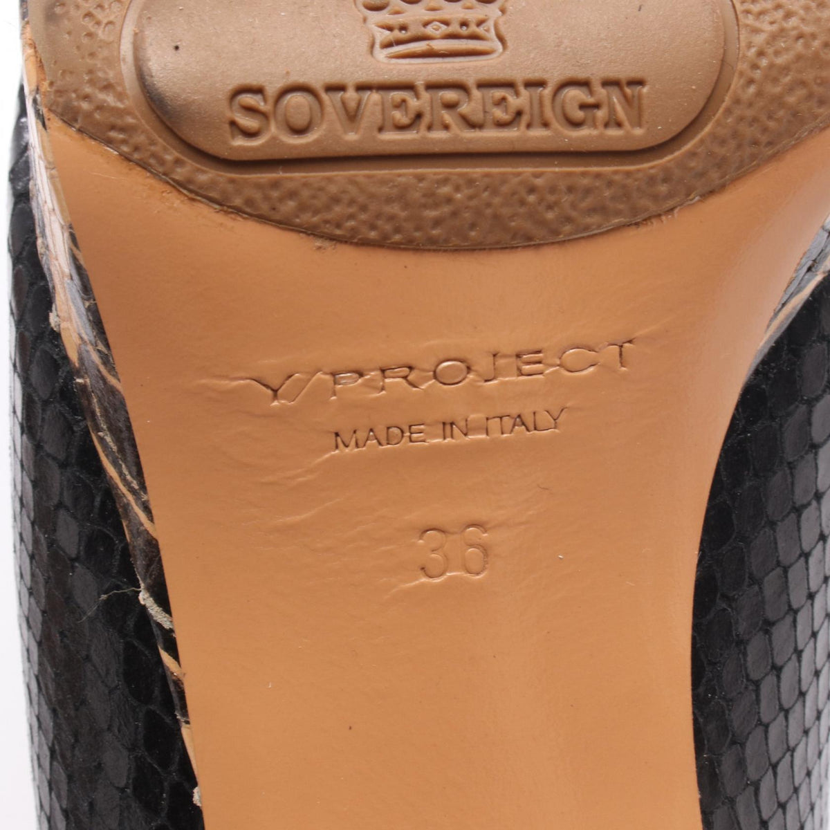 Y/PROJECT Exotic Leather Sandals Black Size 36