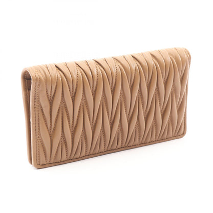 Miu Miu Matelassé Leather Wallet Brown