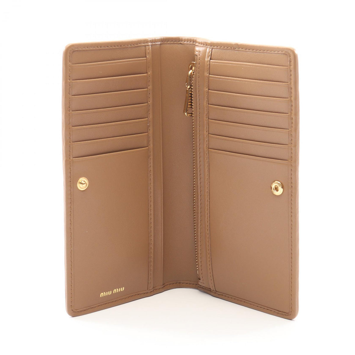 Miu Miu Matelassé Leather Wallet Brown