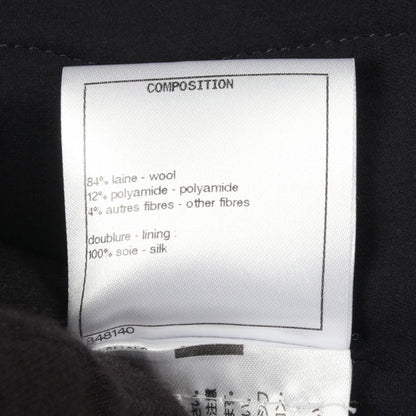 CHANEL Bijou Button Tweed Collarless Jacket Navy Size 36