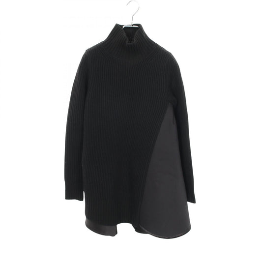Sacai Black Wool Paneled Asymmetric Dress Size 2