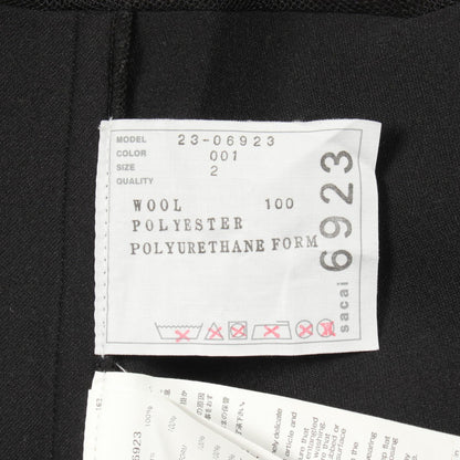 Sacai Black Wool Paneled Asymmetric Dress Size 2