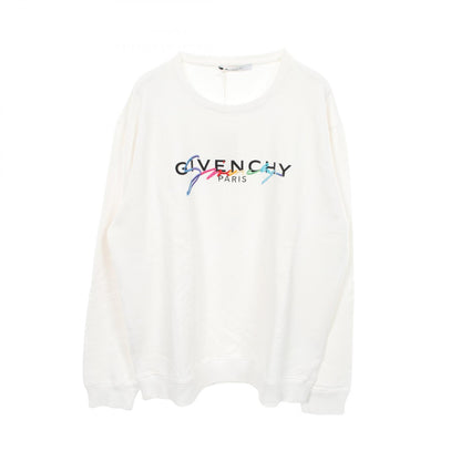 GIVENCHY Rainbow Logo Crewneck Sweatshirt White Size XXL