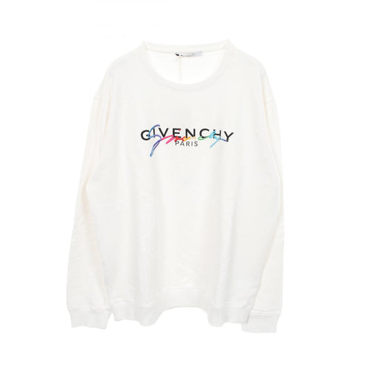 GIVENCHY Rainbow Logo Crewneck Sweatshirt White Size XXL