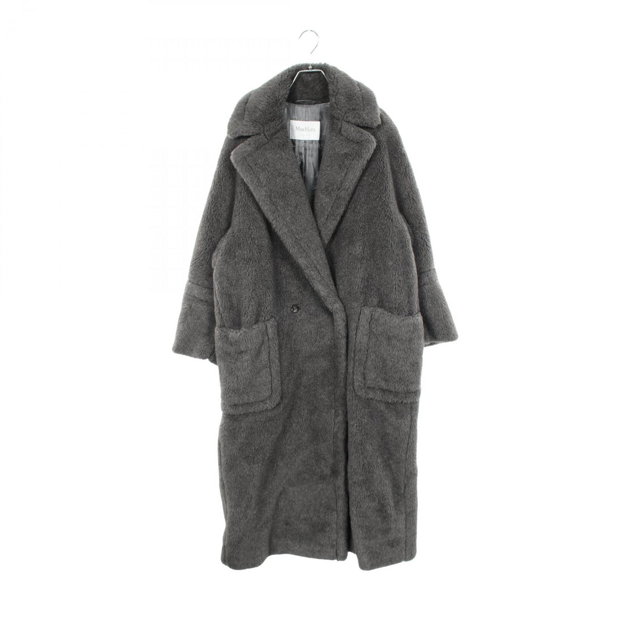 MAX MARA Gray Wool Alpaca Teddy Bear Coat Size S