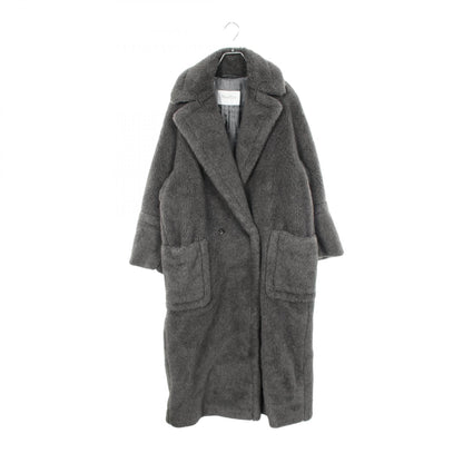 MAX MARA Gray Wool Alpaca Teddy Bear Coat Size S