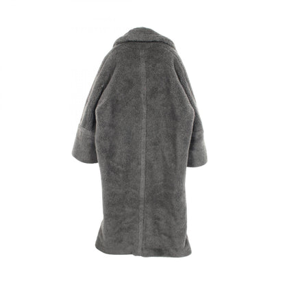 MAX MARA Gray Wool Alpaca Teddy Bear Coat Size S